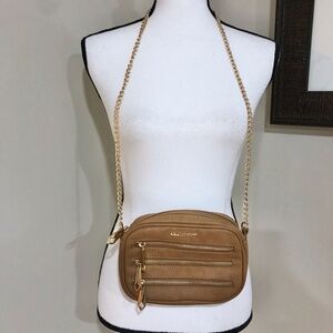 *RAMPAGE* Tan x Gold Chain Crossbody Purse Bag